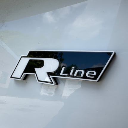 4D "R Line" Replacement Badges - Multiple Colours - VW MODELS - Car Enhancements UK