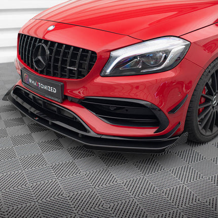 STREET PRO FRONT SPLITTER + FLAPS MERCEDES-BENZ A 45 AMG AERO W176 FACELIFT - Car Enhancements UK