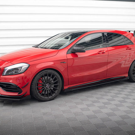 STREET PRO SIDE SKIRTS DIFFUSERS + FLAPS MERCEDES-BENZ A 45 AMG W176 FACELIFT - Car Enhancements UK