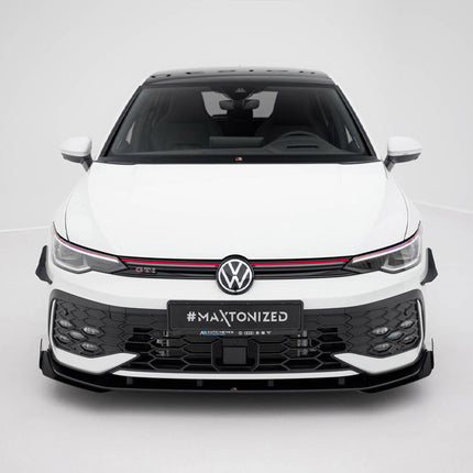 Maxton Design - Street PRO Front Splitter + Flaps Volkswagen Golf GTI / GTE / R-Line Mk8 Facelift