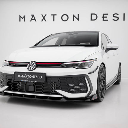 Maxton Design - Front Splitter V.2 + Flaps Volkswagen Golf GTI / GTE / R-Line Mk8 Facelift