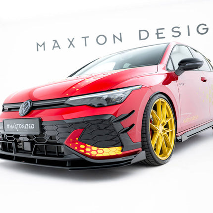 Maxton Design - Street PRO Front Splitter + Flaps Volkswagen Golf GTI Clubsport Mk8 Facelift