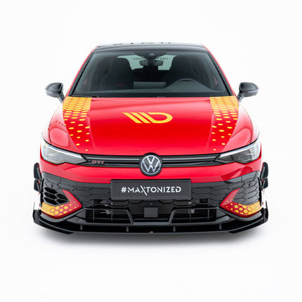 Maxton Design - Street PRO Front Splitter + Flaps Volkswagen Golf GTI Clubsport Mk8 Facelift