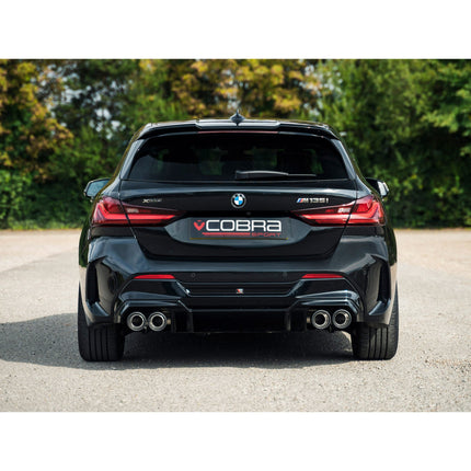 Cobra Exhausts - BMW M135i (F40) Venom Quad Exit Turbo Back M3 Style Race Box Delete Performance Exhaust