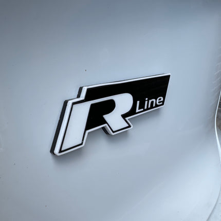 4D "R Line" Replacement Badges - Multiple Colours - VW MODELS - Car Enhancements UK