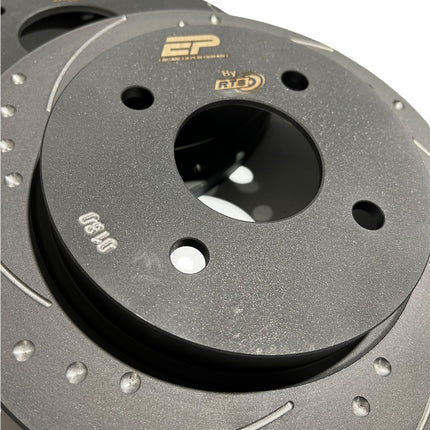 Enhanced Performance (By RTS) Brake Disc Upgrade - MK8 Fiesta ST - Drilled & Grooved - Car Enhancements UK