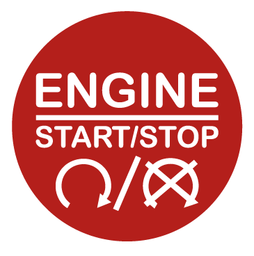 28mm Red "Engine Start Stop" Button Gel Badge