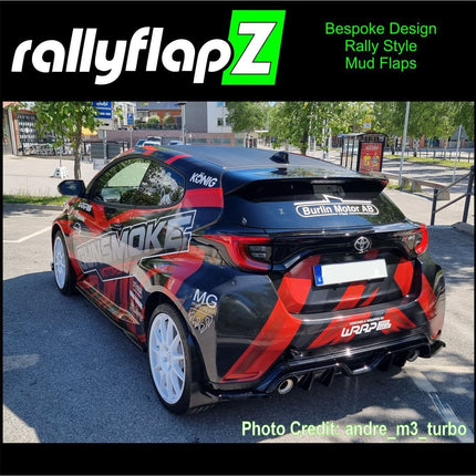 rallyflapZ Rally Style Mud Flaps TOYOTA GR YARIS, GR4 2020+ (All Options) - Car Enhancements UK