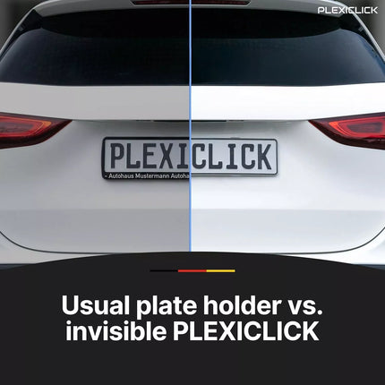 PlexiClick® - Invisible Number Plate Holder Clip