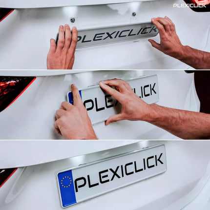 PlexiClick® - Invisible Number Plate Holder Clip